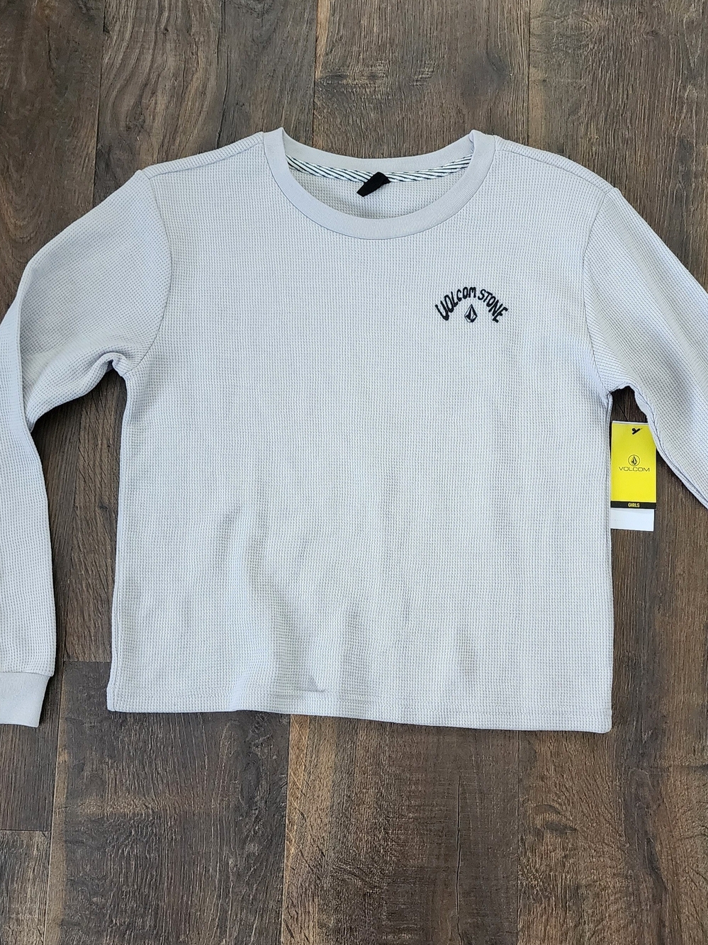 Volcom Kids Light Gray Long Sleeve Waffle Crew